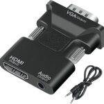 HDMI to VGA Adapter, Audio Output Cable Computer Set-top Box Converter Connector Adapter for Laptop, PC, Monitor, Projector, HDTV, Chromebook