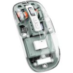 Pureview Transparent Wireless and Bluetooth Rechargeable Mouse, USB Receiver,LED Battery Magic Silm Compatible with Office/PC/Mac/Laptop/Apple/ipad(Paste Green)