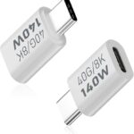 USB C Male to Female Adapter 40Gbps, USB Type C Extender Adapter Support 140W, 8K@60Hz for Thunderbolt 4/3, Laptop, Tablet, Phones and More Type C Devices (Pack of 4)