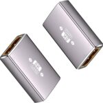 DP to DP Coupler 1.4, 8K Female to Female Adapter Converter Extension (8K@60Hz, 4K Support) for HDTV, Monitors, Laptop, Projector – Black, 2 Pack