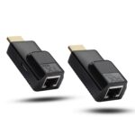 HDMI to RJ45 60M Extender 1080P HDMI to RJ45 Cable Converter with Type-C Charging Cable for Computers, Laptops, Set-Top Boxes, TV Projectors, etc